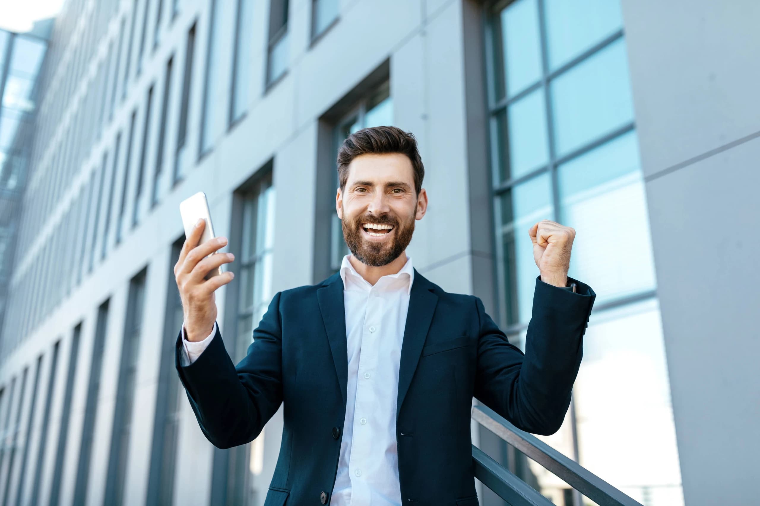 Professional business partners celebrating successful collaboration