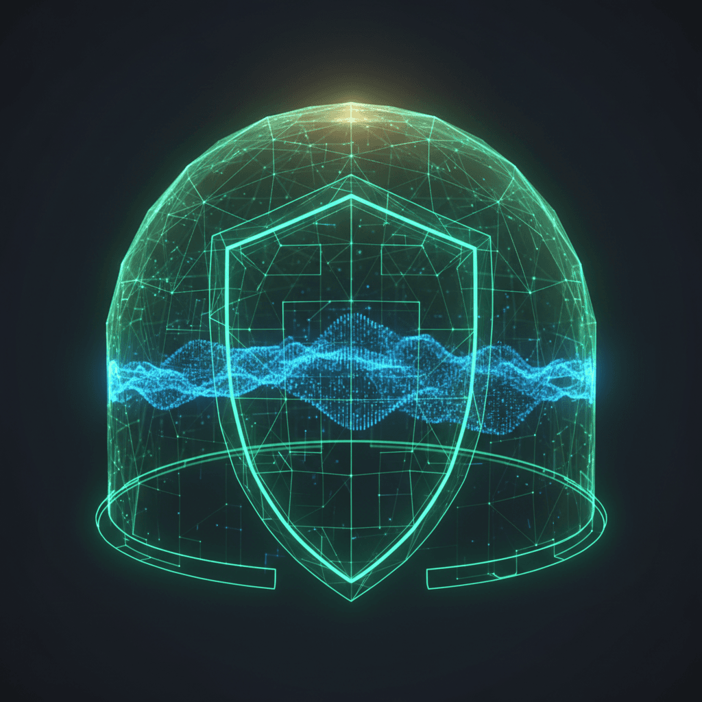 Privacy and security illustration showing data protection